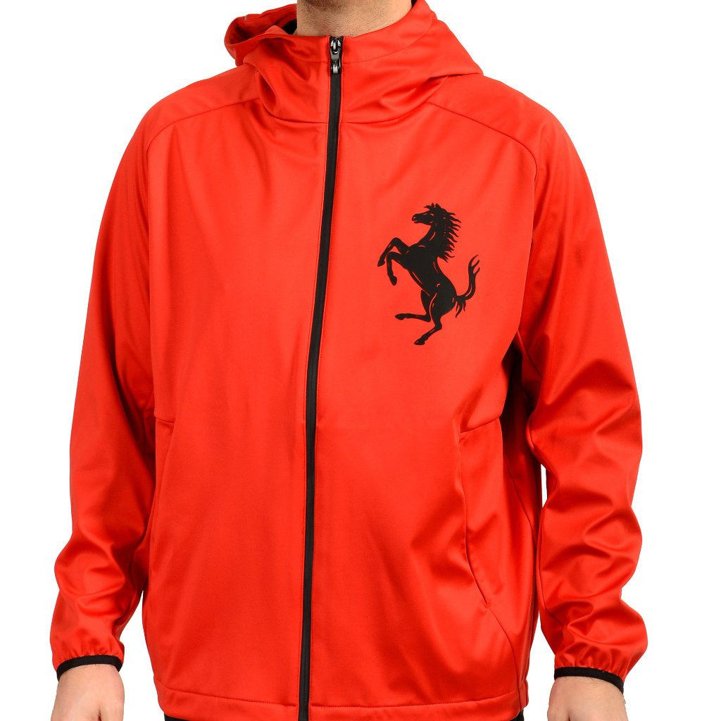 Scuderia Ferrari Men's Red Hooded Logo Softshell Jacket Us L It 52